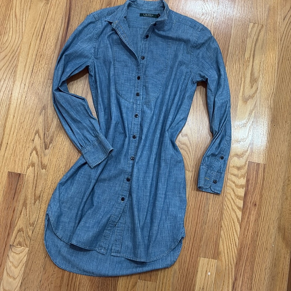 Ralph Lauren Lightweight Jean T-Shirt, Dress Button Up Small
